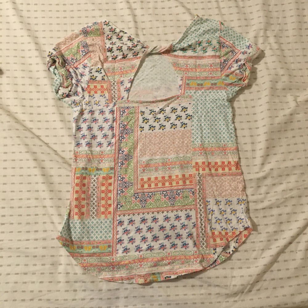 Anthro Patchwork Keyhole T - image 2